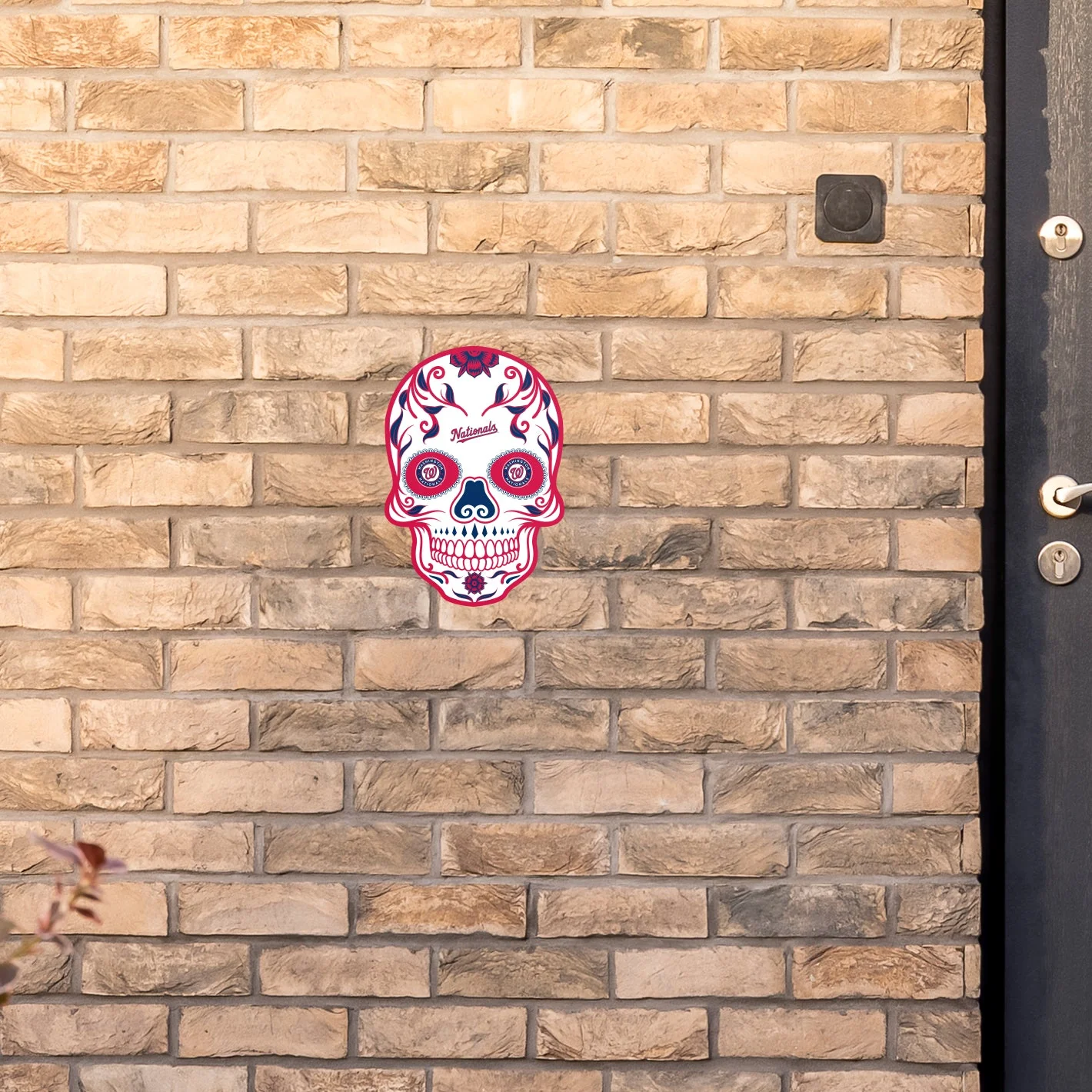 Washington Nationals - Sugar Skull Logo - Outdoor Wall Decals - Official Mlb - Scratch Resistant Alumigraphics Smooth - 23"w X 34"h