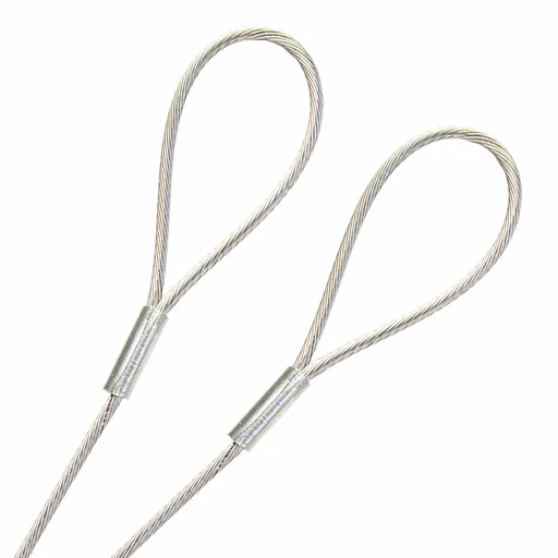 101-200in Made To Order -marine Grade- Stainless Steel 7x7 Braided 1/16 Wire Cable Tin Sleeved Loop Ends - 148in
