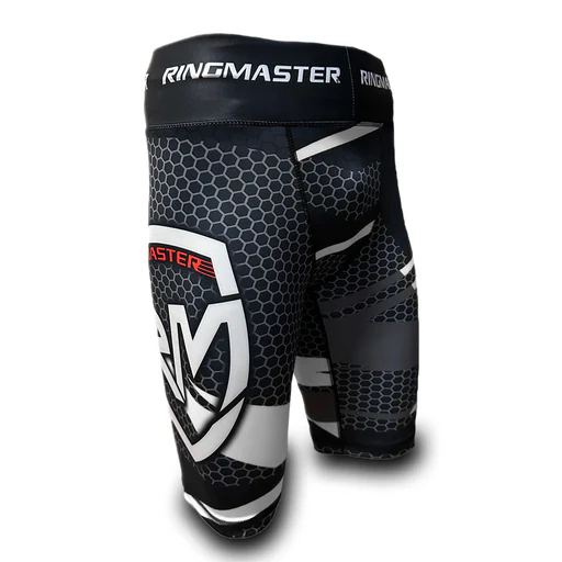 Ringmaster Sports Warrior Series Compression Shorts Black White