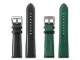 Leica Watch Strap In Black Calf Leather And Alcantara Green Backlining Size S