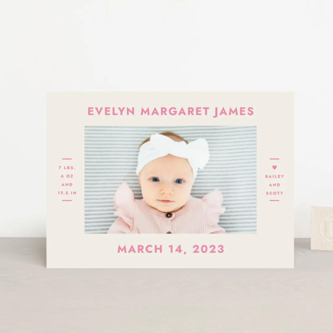 Present Perfect Petite Birth Announcements By Megan Davis