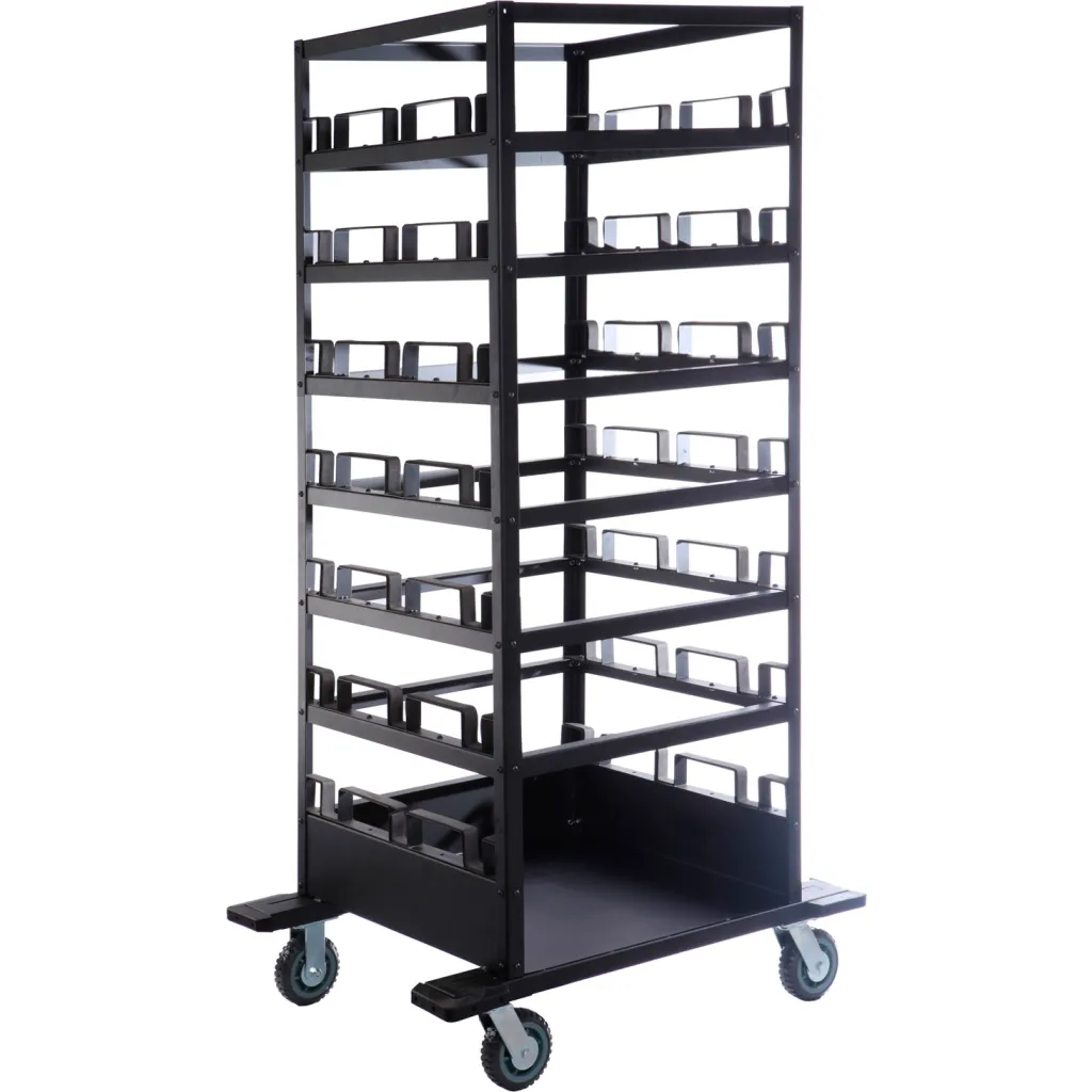 Horizontal Stanchion Storage Cart, 21 Post Capacity