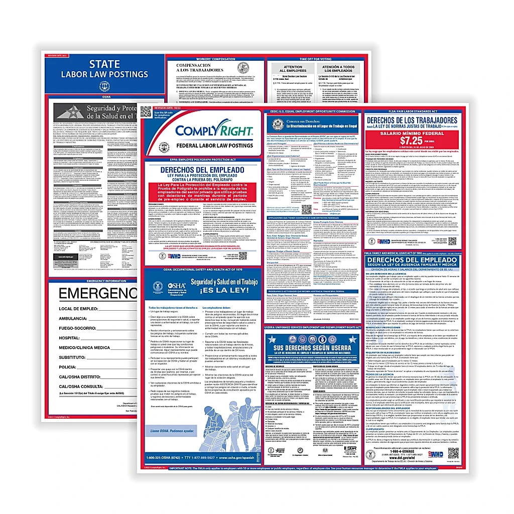 Complyright Federal And State Labor Law Poster Set Spanish Arizona