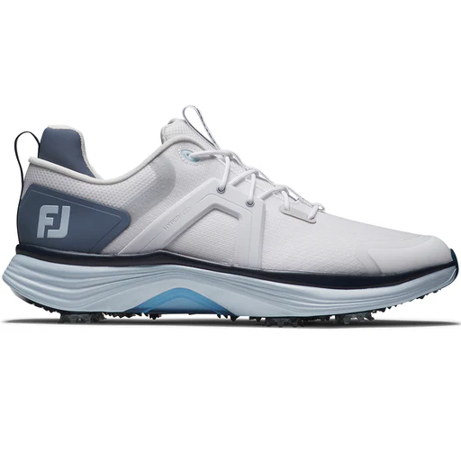 Footjoy Hyperflex Spiked Waterproof Shoes - White/slate/blue