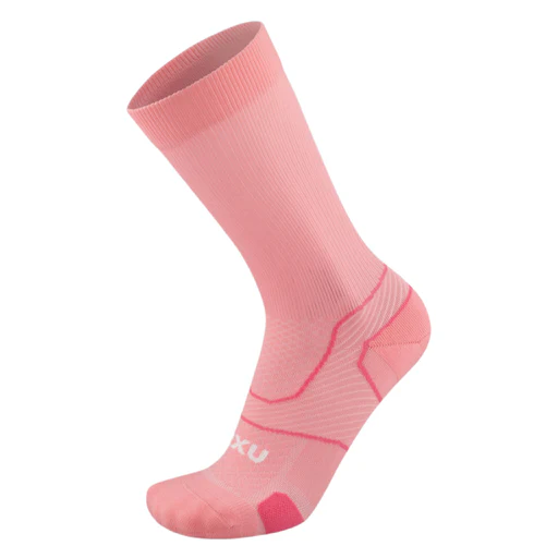 2xu Vectr Cushion Crew Socks - Pink Glow/white