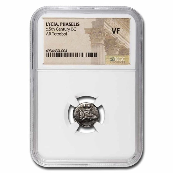 Lycia, Phaselis Ar Silver Tetrobol Galley (5th Cent Bc) Vf Ngc