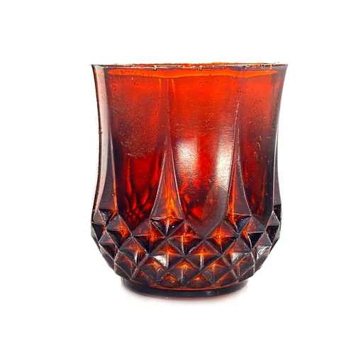 Breakaway Crystal Cut Tumbler Glass - Opaque Dark Green