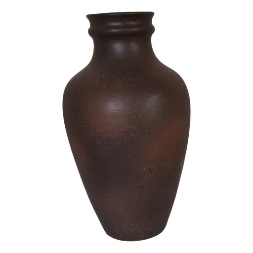German Brown Glazed Ceramic Floor Vase From Carstens, 1970s