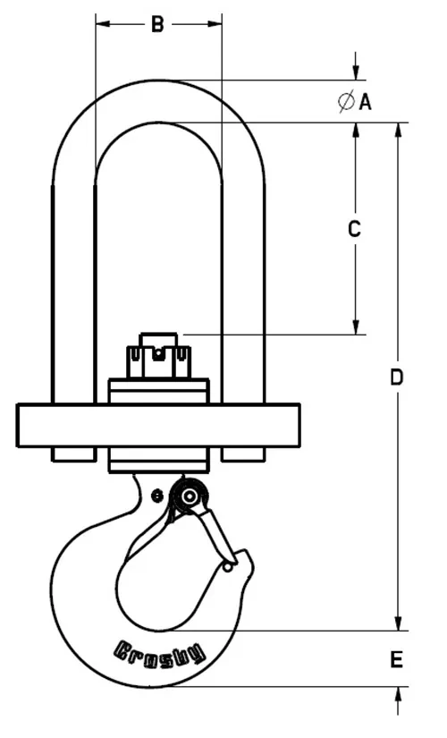 M&w Insulated Swivel Hook With Latch 4000 Lb. Capacity