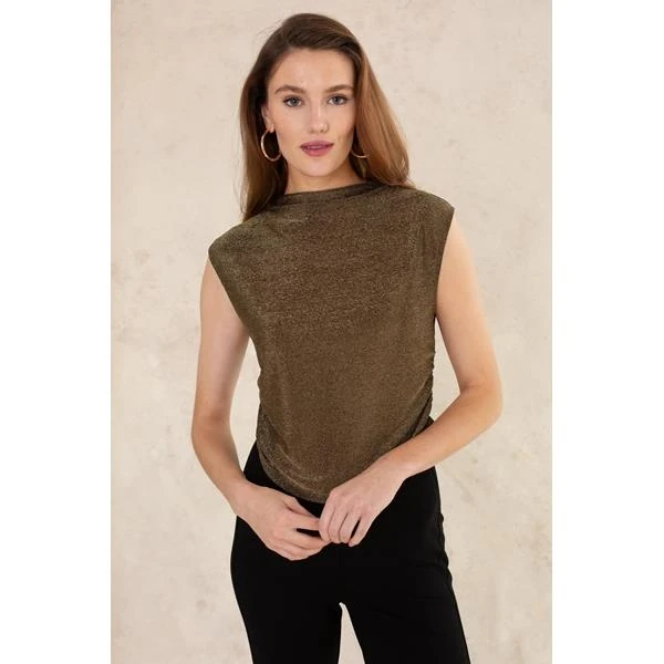 Camille Lurex Top Gold Sparkle