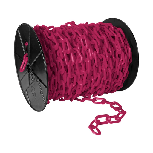 Safety Pink Plastic Chain - 2 Inch/25 Feet
