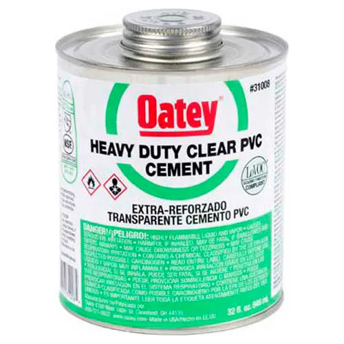 Oatey 30850 Pvc Heavy Duty Clear Cement 4 Oz. - Pkg Qty 24