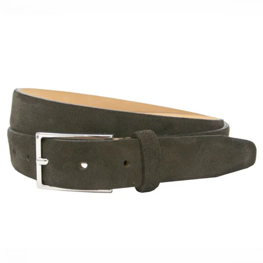 Stratton Men's Suede Belt - Dark Brown