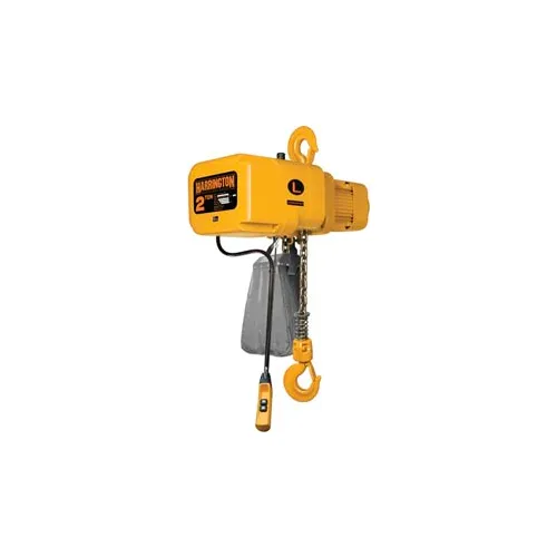 Ner Electric Chain Hoist W/ Hook Suspension - 2 Ton, 20' Lift, 14 Ft/min, 460v