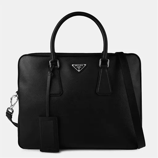 Black Saffiano Leather Work Bag