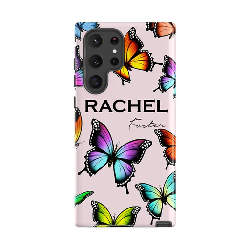 Personalised Butterfly Name Samsung Galaxy S23 Case - Standard Case/samsung S23 Ultra