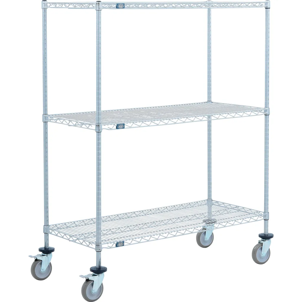 Nexel 3 Shelf Truck Nexelate 54"w X 24"d X 60"h Polyurethane Swivel Casters 2 Brakes