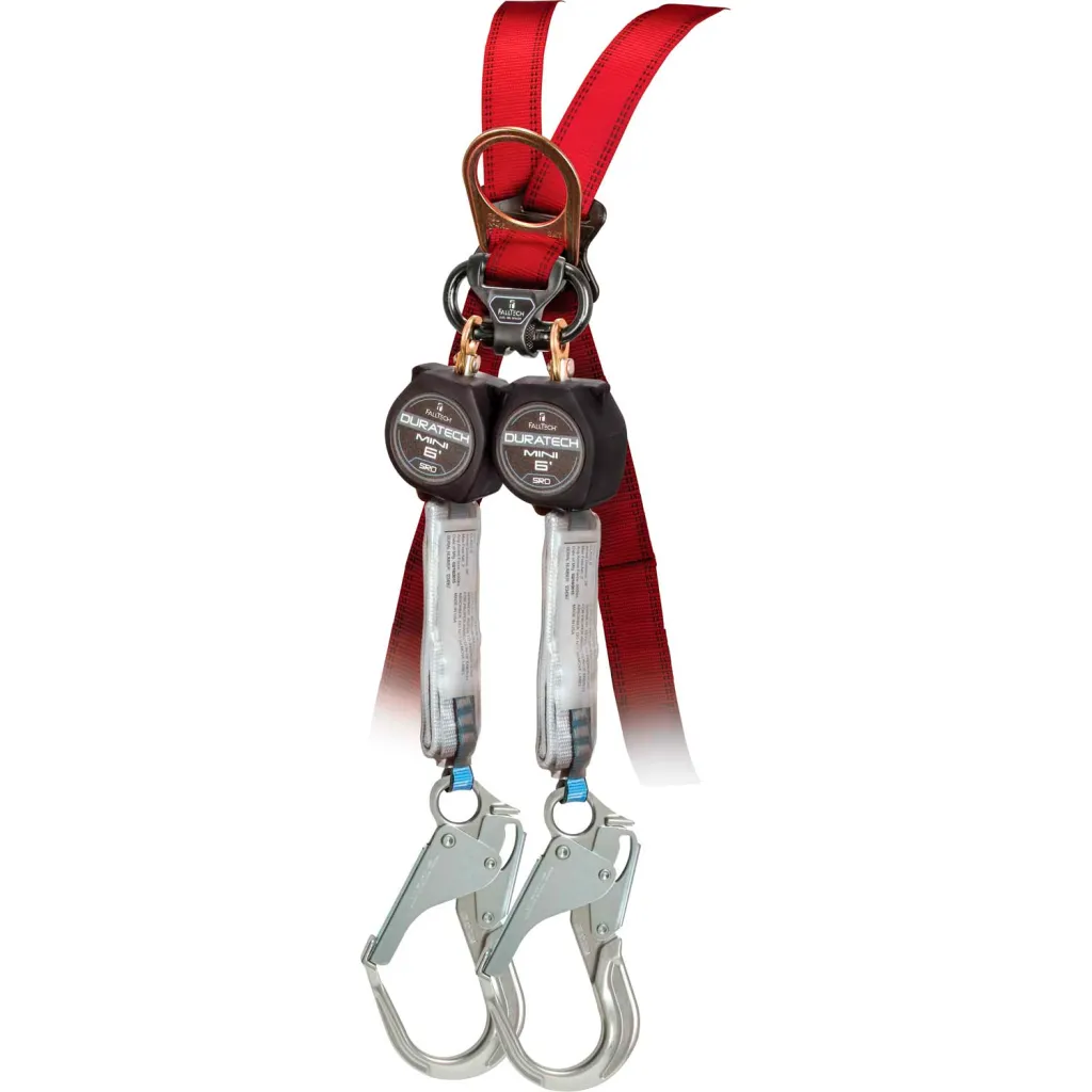 Falltech Duratech 72706tb5 6' Mini Srd Twin-leg Carabiner & Aluminum Rebar Hooks