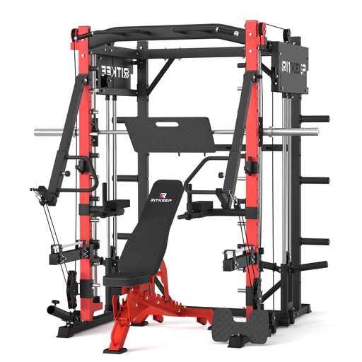 Pmax 4750 Dual Plate Loaded Multi Functional Smith Machine - Red/rab 3000 (red)
