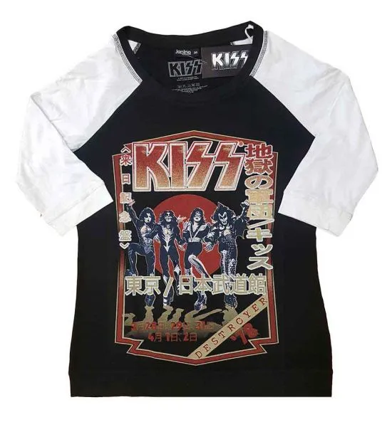Kiss Destroyer Tour '78 Ladies Black & White T-shirt