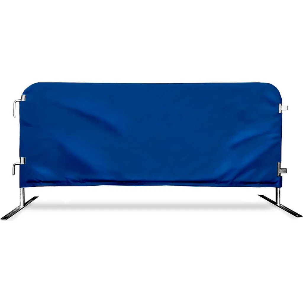Queue Solutions Barricade Vinyl Jacket, 98-1/2"l X 37"h, Blue