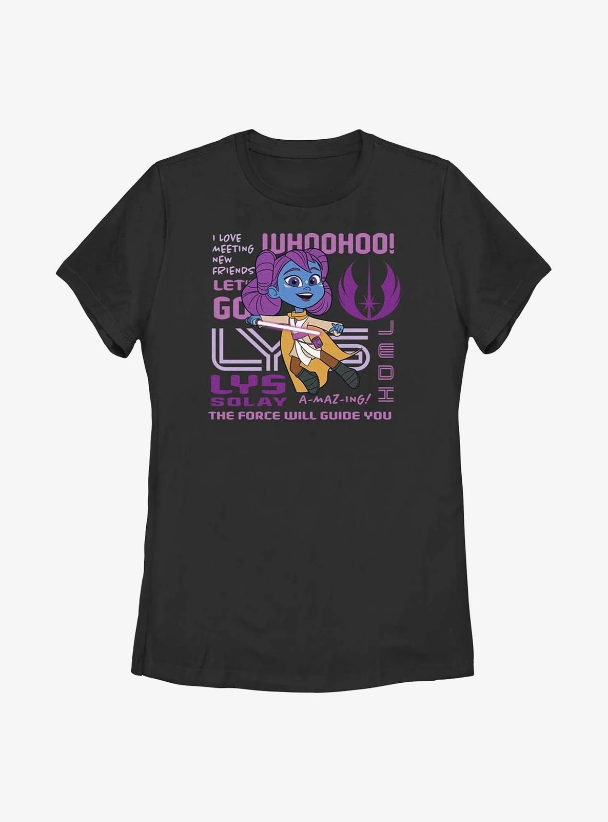 Star Wars: Young Jedi Adventures Lyz Solay Phrases Womens T-shirt
