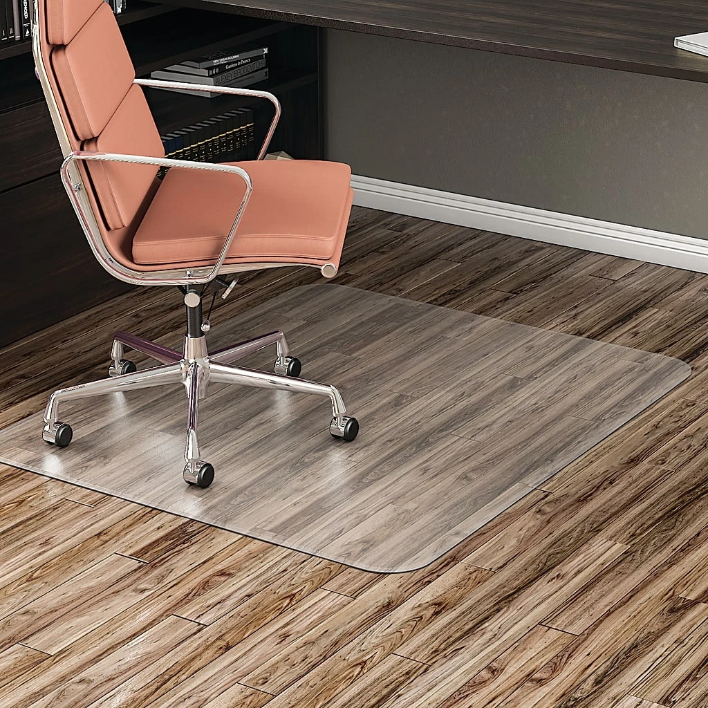 Realspace Economat Chair Mats For Hard Floors, Rectangular, 45" X 53", Clear, Pack Of 25 Chair Mats