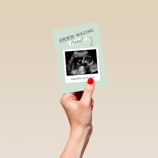 Personalised Photo Upload & Editable Pregnancy Announcement Card - Standard