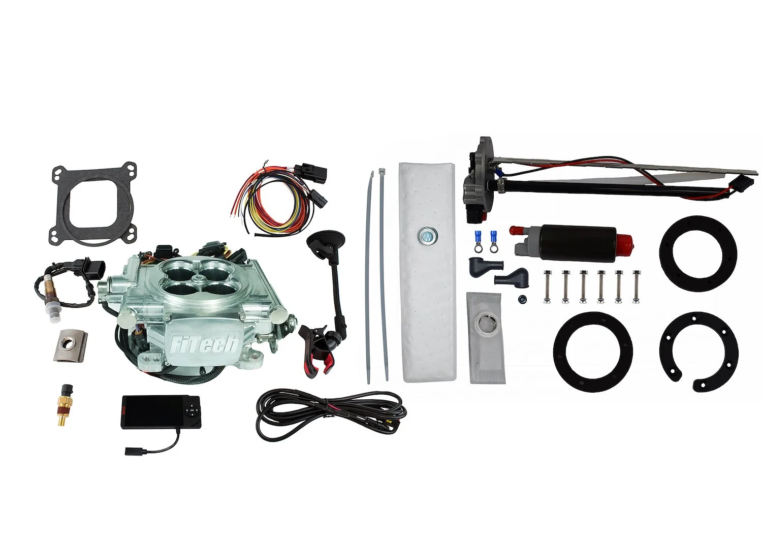 Fitech 36206 Go Efi 4 600 Hp Power Adder Bright Aluminum Efi System With Go Fuel 340 Lph In-tank Master Kit