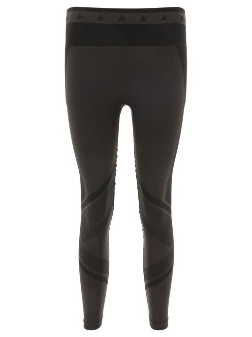 Star Patterned Legging Trousers Nero