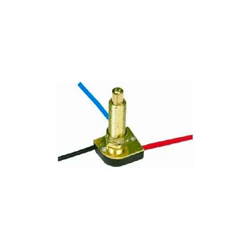 Satco 80-1369 3-way Metal Push Switch 1-1/8-in. Bushing Brass Finish