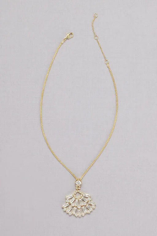 Crystal Baguette Pendant Necklace