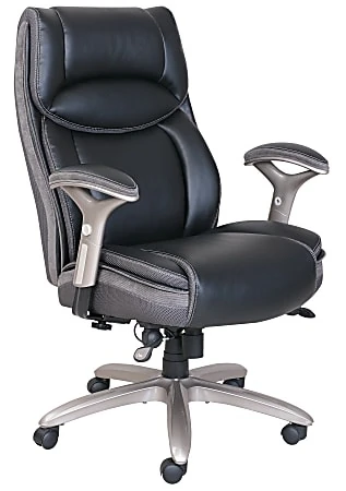 Serta Big & Tall Ergonomic Bonded Leather Swivel Executive Chair, Black (44954)