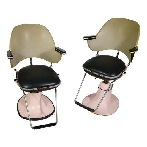 Mid-century Pastel-colored Barber Chairs, 1960s, Set Of 2