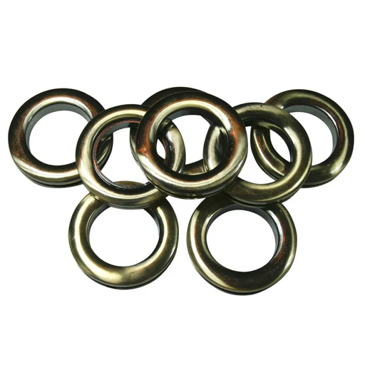 Round Plastic Grommets, 1 3/8" Id, #10, 11 Colors, 8 Sets - Brushed Antique Brass