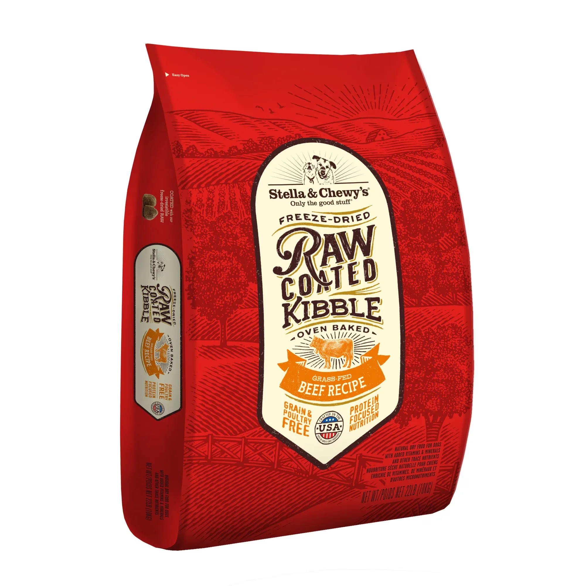 Stella & Chewy's Raw Coated Grass-fed Beef Recipe Grain-free Dry Dog Food, 22-lb Bag
