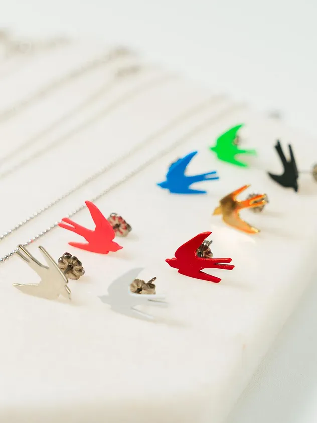 Swallow Silhouette 1ea Earring