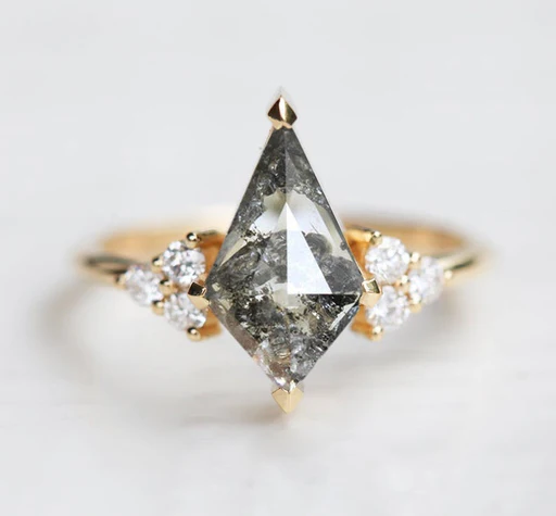 Dawn Salt & Pepper Diamond Ring - 18k White Gold