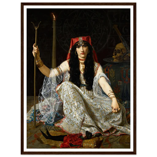 L’envoûteuse (the Sorceress) (1883) Art Print | Hugues Merle - 45x60 Cm / 18x24″/framed Poster/dark Wood Frame