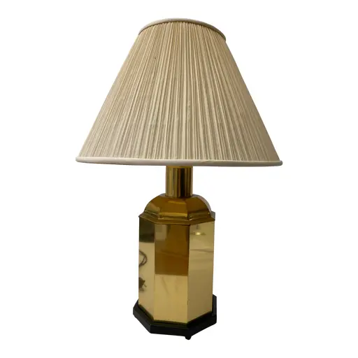 Late 20th Century Brass Hexagonal Table Lamp