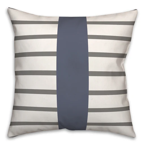 Mirrored Stripes Indoor / Outdoor Throw Pillow - Blue/16x16