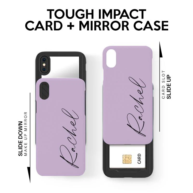 Personalised Purple Name Samsung Galaxy S20 Ultra Case - Tough Impact Card + Mirror Case