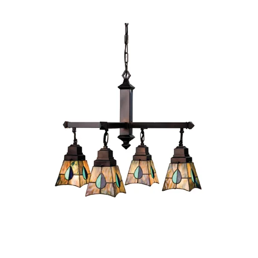 Mackintosh Leaf 26 Inch 4 Light Chandelier