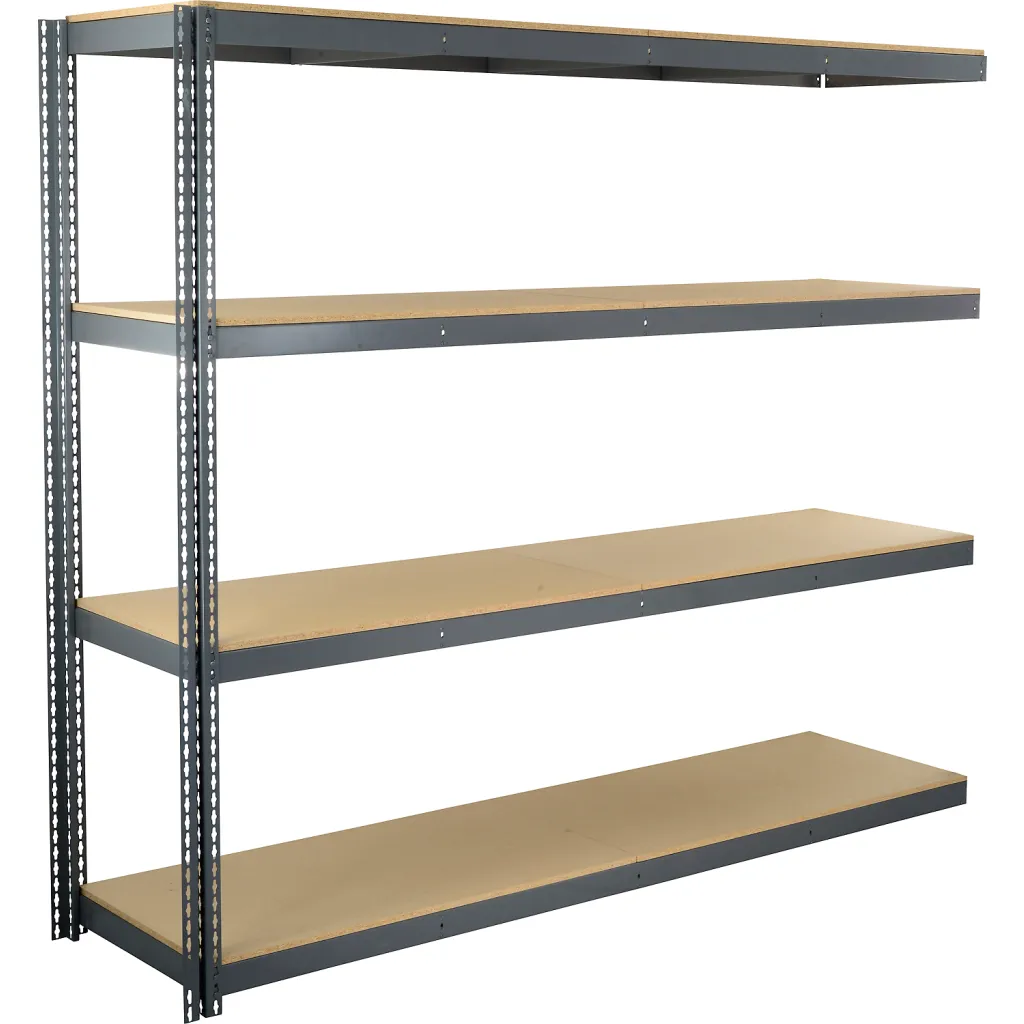 Global Industrial 4 Shelf, Standard Duty Boltless Shelving, Add On, 96"w X 24"d X 96"h, Wood Deck