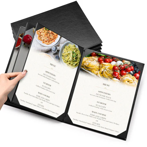 Yescom 8.5x11 Pu Leather Menu Covers Set(5) - Book Style 4-view