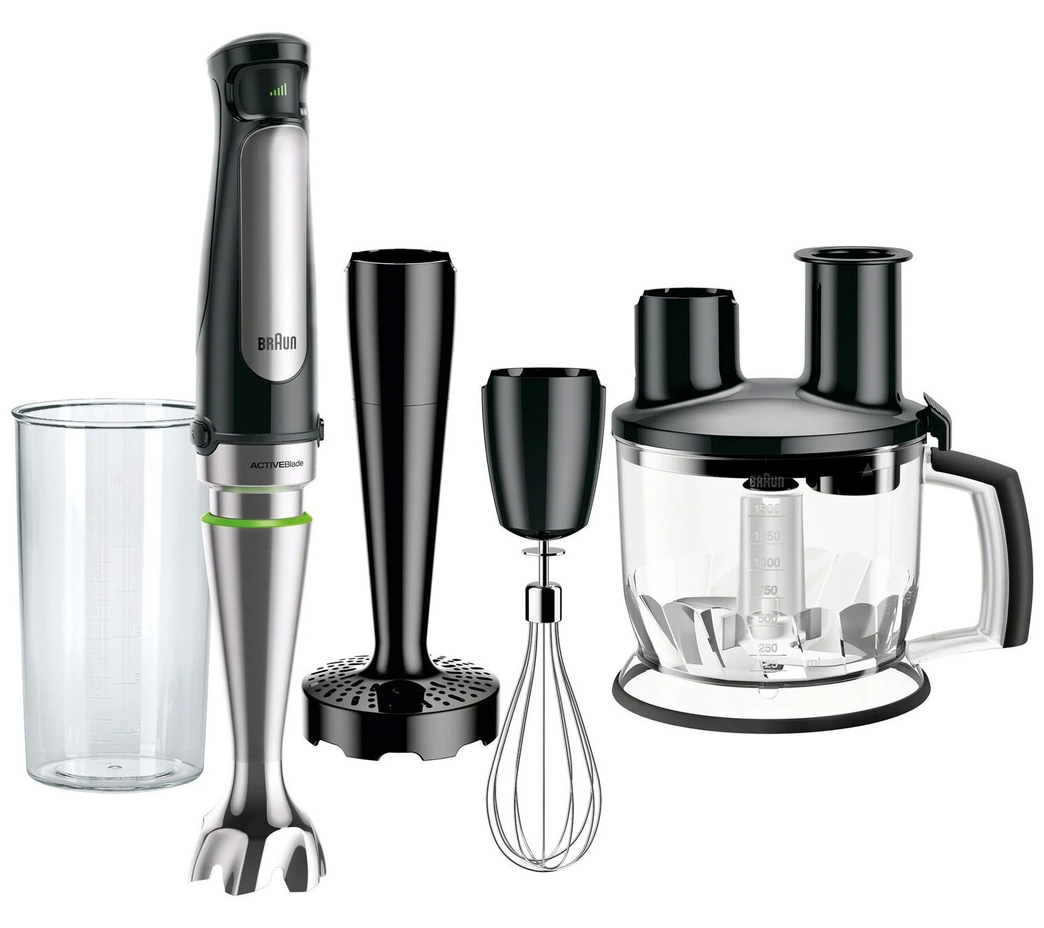 Braun Multiquick 7 Smart-speed Hand Blender With 500 Watts Of Power, Whisk, Masher, And 6-cup Food Processor