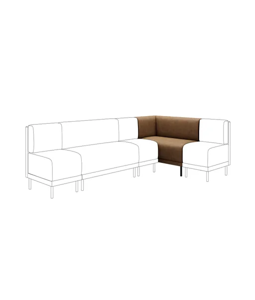 Mae Corner Dining Bench, Faux Leather
