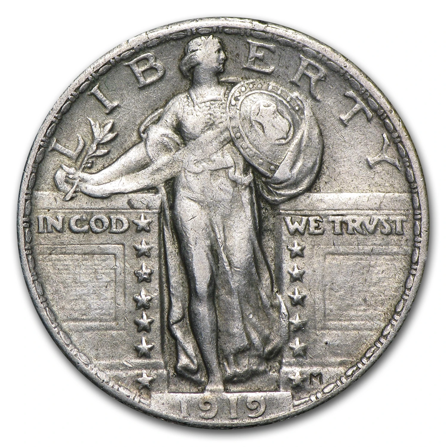 1919 Standing Liberty Quarter Au