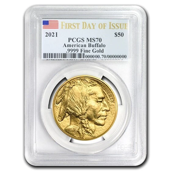 2021 1 Oz Gold Buffalo Ms-70 Pcgs First Day Of Issue