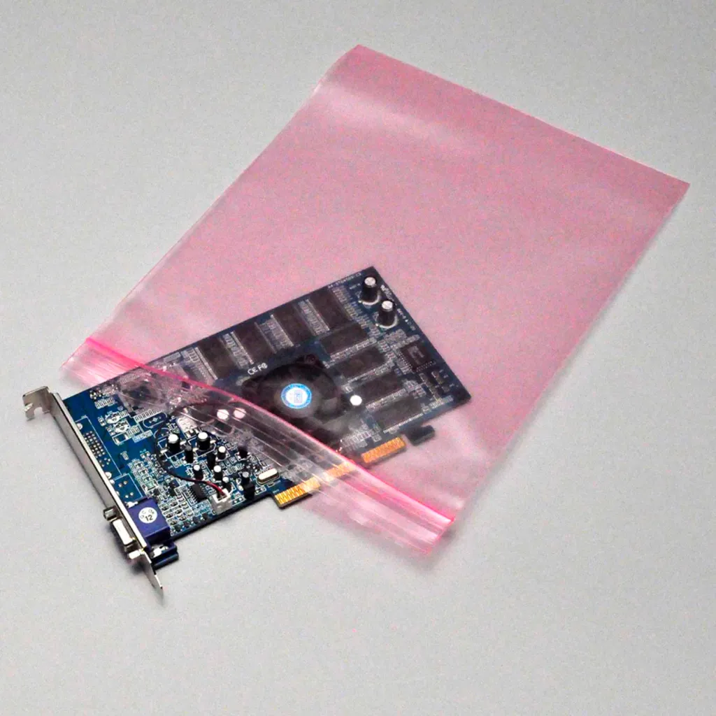 Reclosable Anti Static Bags, 24"w X 18"l 4 Mil, Pink, 250/pack